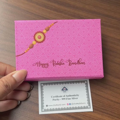 Premium 999 Pure Silver Coin Gift Set for Raksha Bandhan