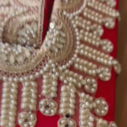 Premium Royal Red Shagun Tray Set