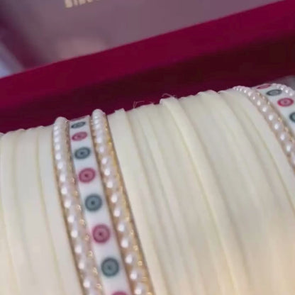 Semi Pearl Ivory Chooda Set of 31