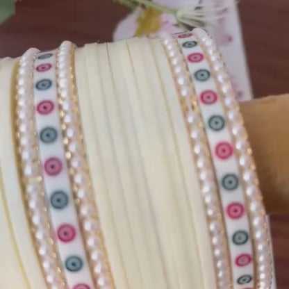 Semi Pearl Ivory Chooda Set of 21