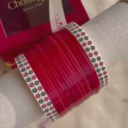 Pure Pearl Classic Heritage Diamond Maroon Chooda Set of 21