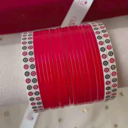 Pure Pearl Classic Red Chooda Set of 21