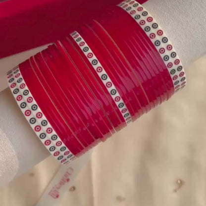 Pure Pearl Classic Heritage Diamond Maroon Chooda Set of 31