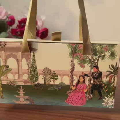 Shubh Vivah Two Elephant Design, Rose Gold Finish, Dollar Shape, Set of 2 (10 Gram Each) ,999 Silver Coin Box Set – Ready to Ship