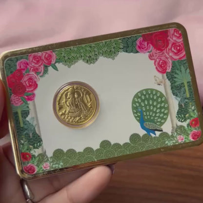 100mg Gold Radha Krishna Coin – Premium Devotion Gift Box