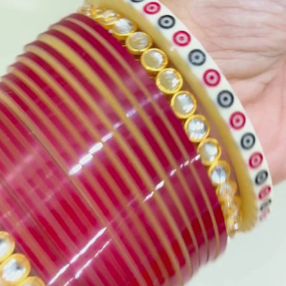 Pure Pearl Stylish Kundan Dark Red Chooda