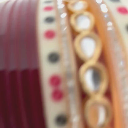 Pure Pearl Shimmer Kundan Dark Red Chooda