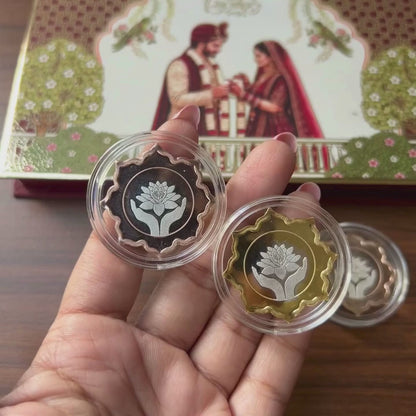 Lotus in Hand Silver Coin Set of 3 | 5g Each | 999 Pure Silver