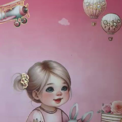 Musical Baby Girl Coin Box, UV Printed, Round Shape, Set of 5 Coins, (2 Gram Each), 999 Purity - Ready To Ship