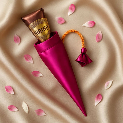 Chotteylal and Sons Dark Pink Satin Plain Mehendi Cone Cover