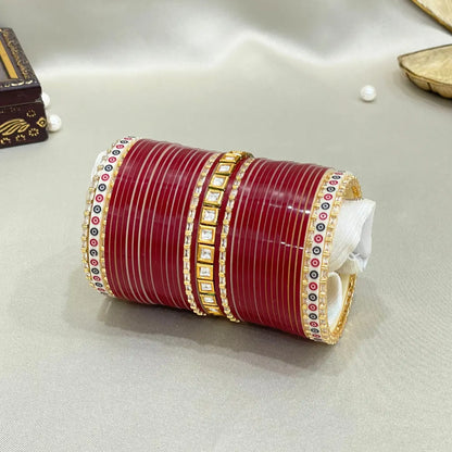 Pure Pearl Grace Kundan Red Chooda