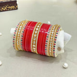 Pure Pearl Shimmer Kundan Diamond Red Chooda