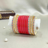 Pure Pearl Classic Shimmer Kundan Diamond Red Chooda