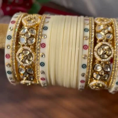 Traditional Ivory Chooda for a Regal Wedding Look