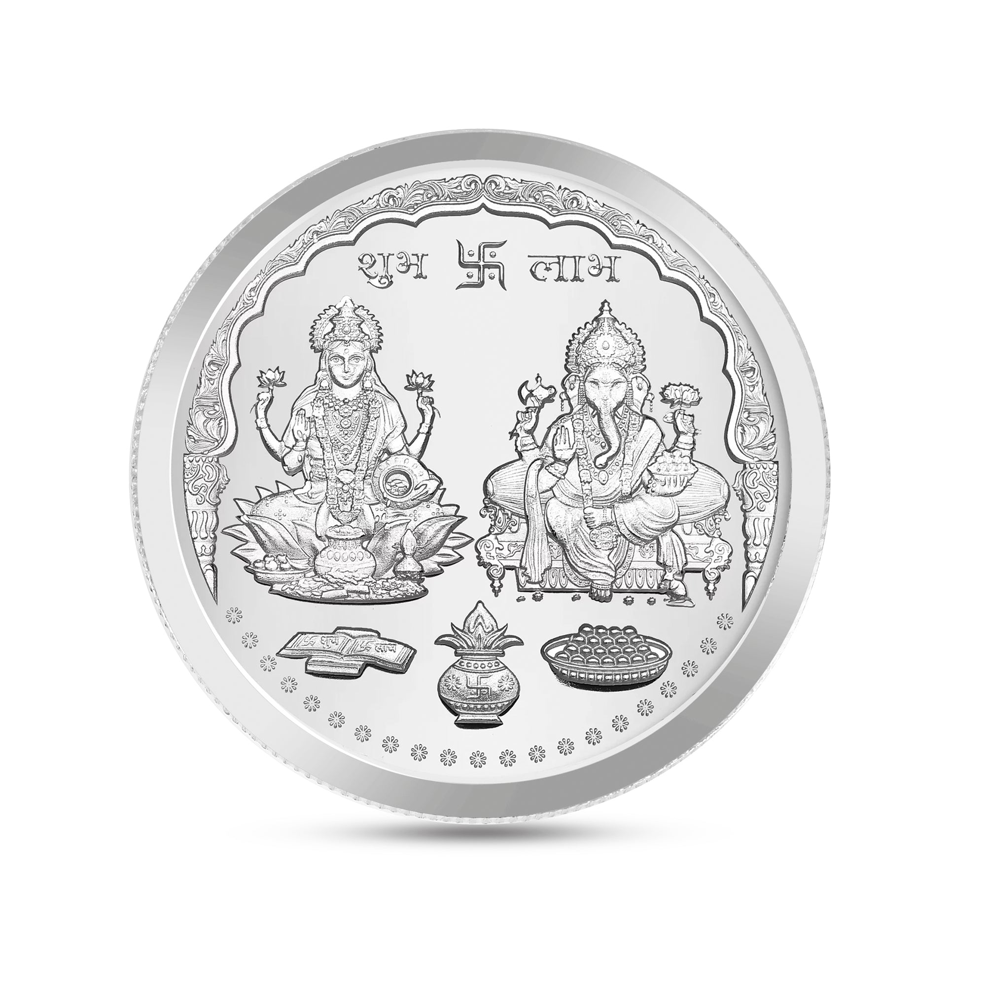 999 Laxmi Ganesh Coin with Box and Card In 5grams