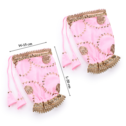 Sequin Lace & Tassel Pink Chooda Cover