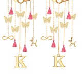 Golden Lotus Charms Bridal Kaleera- Customised with Name Initials, Motifs & Tassels