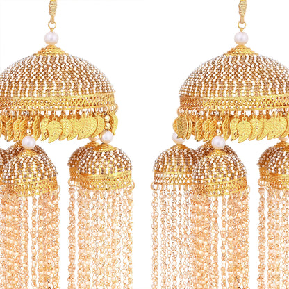 Golden Antique Dome & Pearl Bridal Kaleera