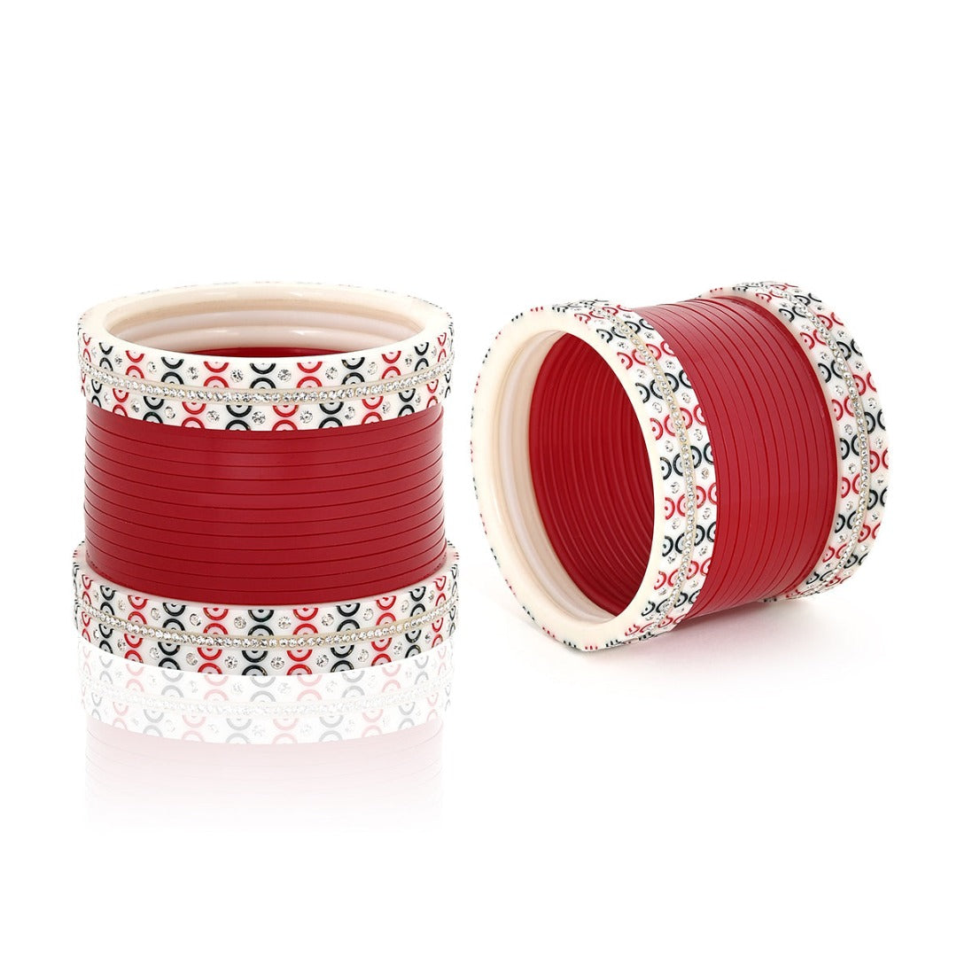 Shop a Exclusive Maroon Bridal Chura Set From Chotteylal and Sons