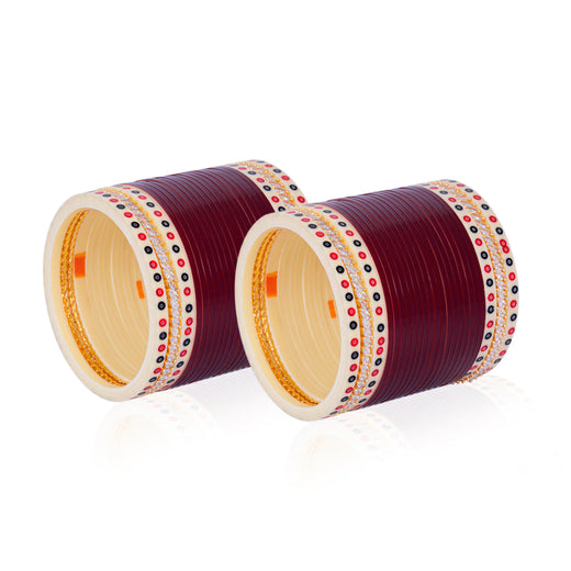 dark maroon bridal chura