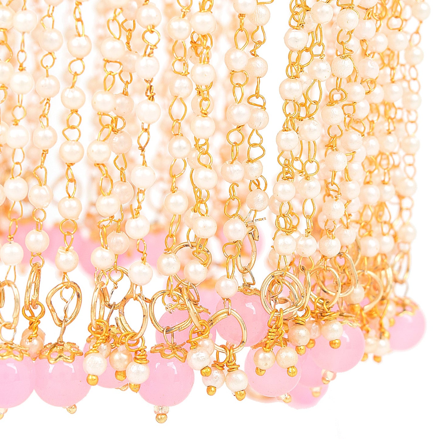 Golden & Pink Pearl Intricate Design Bridal Kaleera