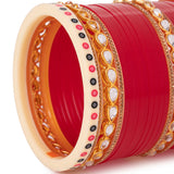 Red Hand Finish Designer Wedding Chooda for Bride