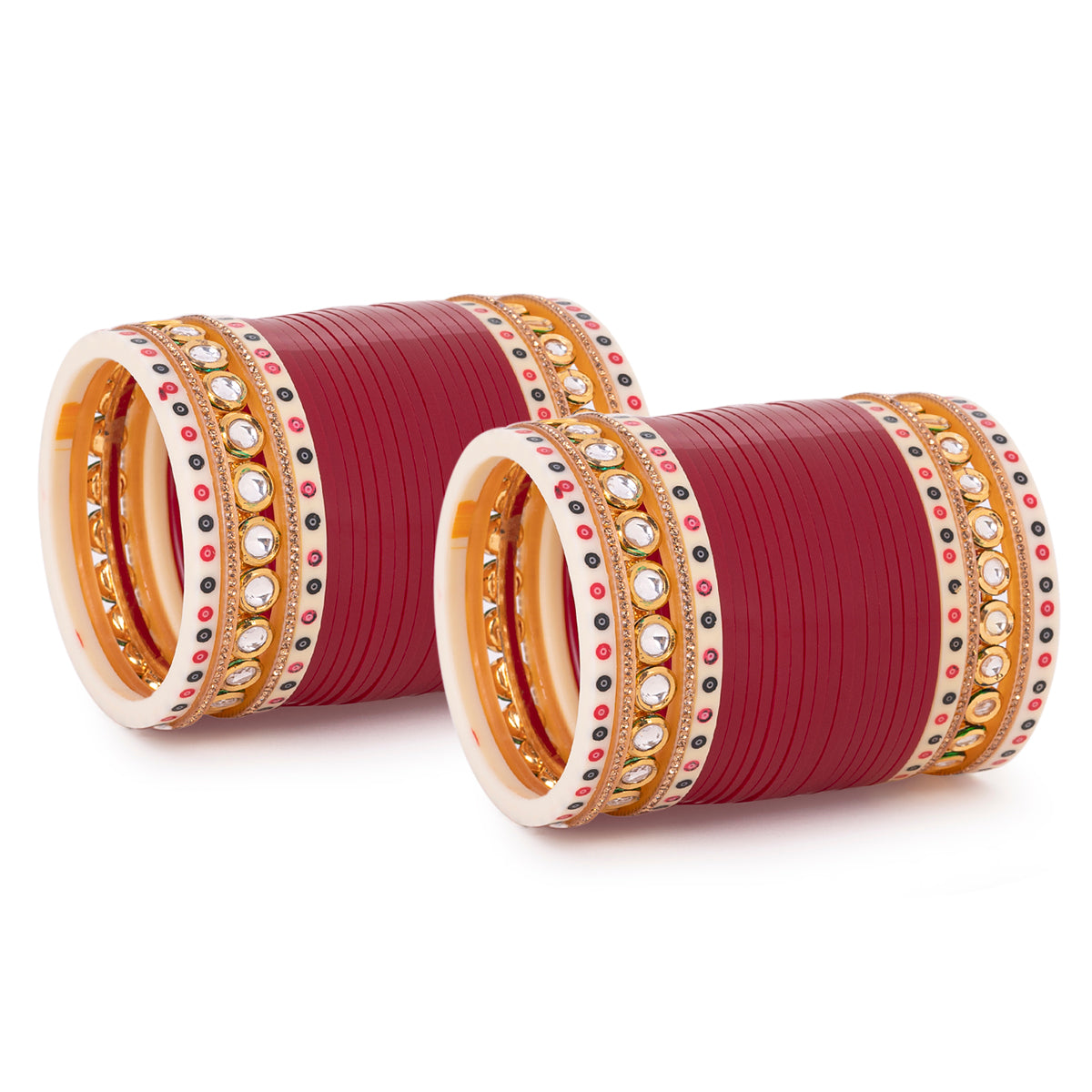 Maroon Hand Finish Designer Wedding Chooda for Bride