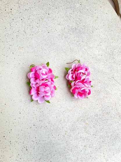 Pink Flower Set For Bride Haldi Ceremony