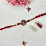 Men's Rakhi - Round Design With Kundan Stones