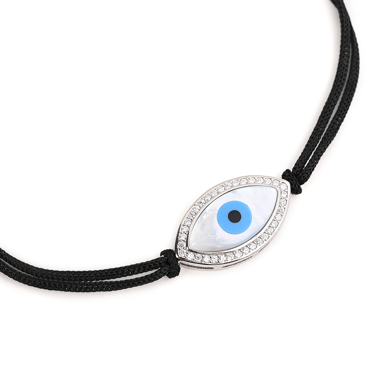 Marquis Shape Evil Eye Silver Bracelet