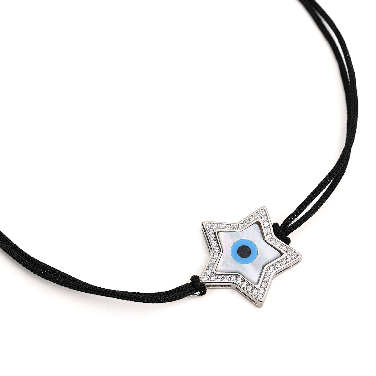 Silver Bracelet with Star Shape Evil Eye