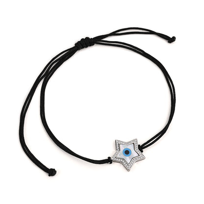 Silver Bracelet with Star Shape Evil Eye