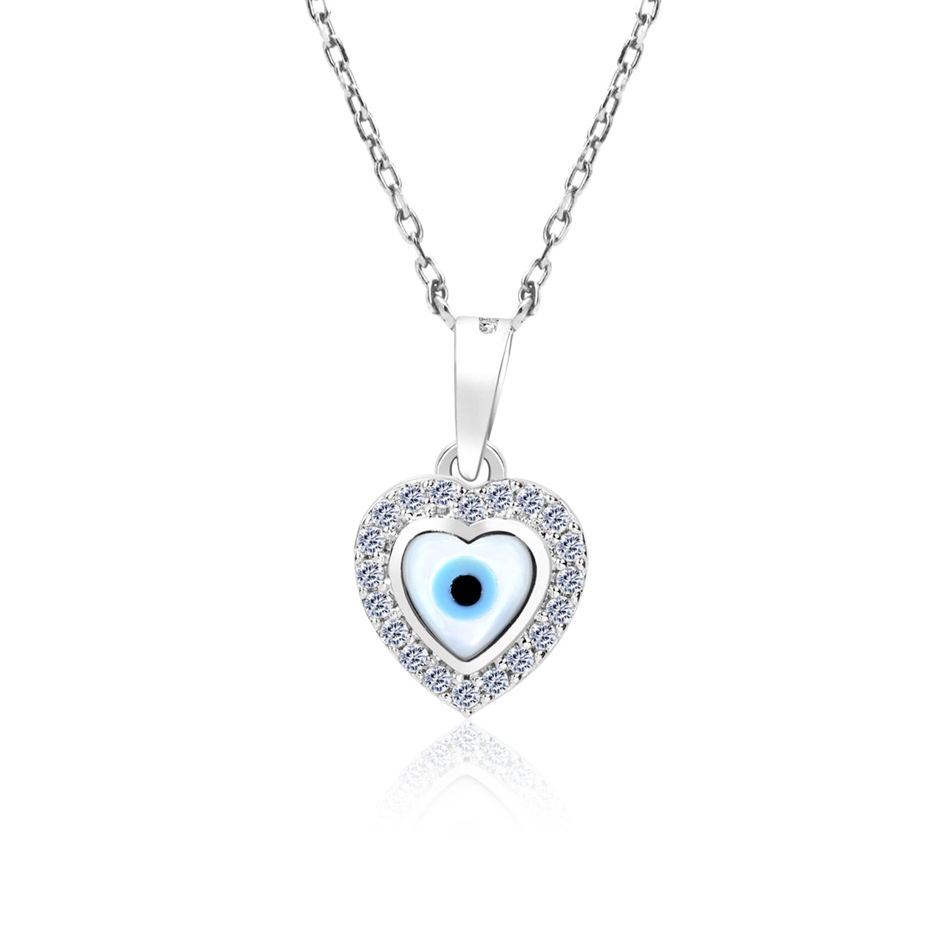 The ever glowing heart silver chain pendant