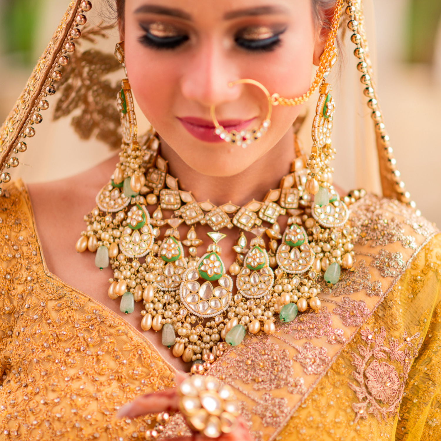 Stunning Brides Who Wore Pink Lehenga With Emerald Jewelry